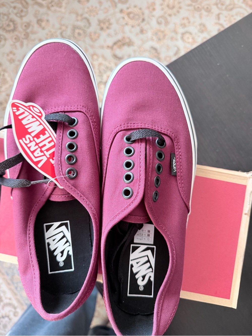 Vans Maroon Canvas Low-Top Sneakers